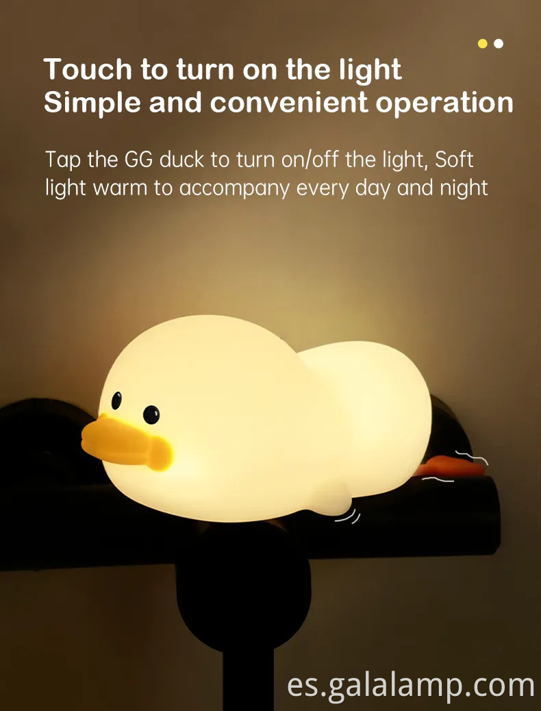 Encantadora luz nocturna en forma de pato para el espacio de sueño de los niños